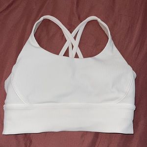 LULULEMON WHITE RIBBED SPORTS BRA